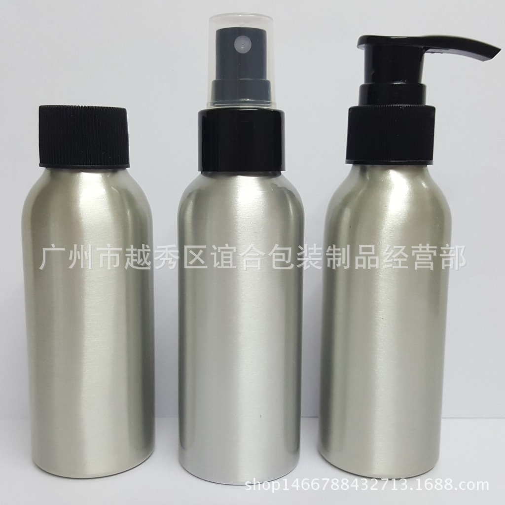 铝瓶现货100ML喷雾瓶螺口金属罐 旅行便携分装化妆品喷雾铝罐