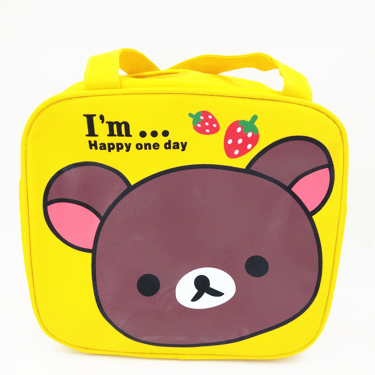 Yellow Bear Korean cartoon insulation bag Oxford cloth lunch box bag handbag lunch bag
