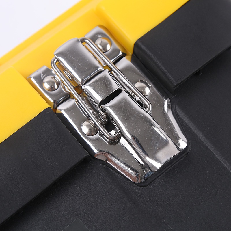 Producción y ventas de la fábrica ABS caja de herramientas portátil hebilla de hierro tamaño pequeño plástico coche caja de herramientas linyi al por mayor