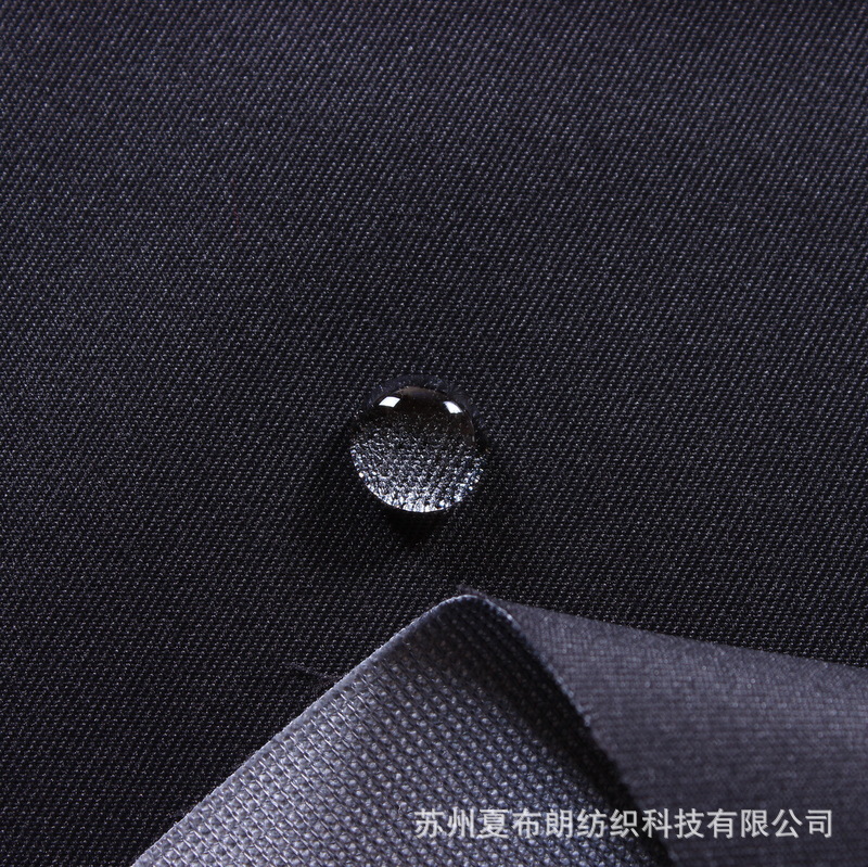 直销斜纹春亚纺75D*150D复合乳白膜特里克特户外上衣工装制服面料