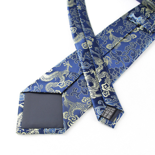 Chinese wind dragon pattern tie, retro wedding tie, mascot gift silk tie, jacquard embroidery
