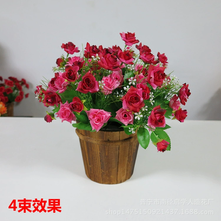 Внешняя торговля Моделирование цветок 15 голов Южная Корея Угол Роза украшения дома Ремесла настольные украшения