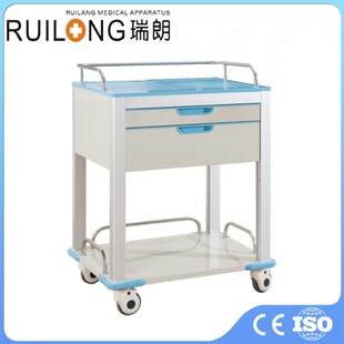Manufacturer Supplies Trolley for Operating Room, Stainless Steel Double-Draw Instrument Cart, Thickeneded Maternal and Infant Monitor Cart