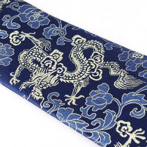 Chinese wind dragon pattern tie, retro wedding tie, mascot gift silk tie, jacquard embroidery