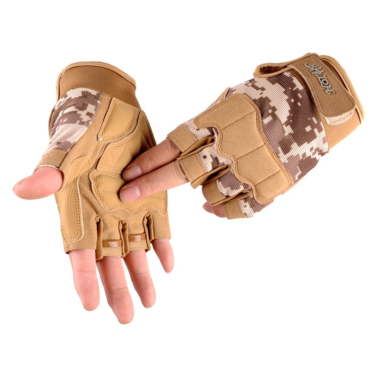 Guantes tácticos transfronterizos de medio dedo, fuerzas especiales, fanáticos del ejército, paracaidistas, hombres y mujeres, deportes al aire libre, entrenamiento de montañismo, fitness al por mayor A5