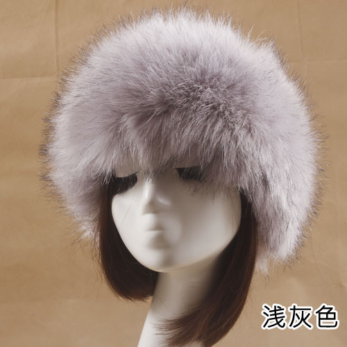 Autumn and Winter Imitation Fur Thickened Hat Hallless Cap Warm Hat Ring Headgear Women's Faux Fox Mao Beanless Hat