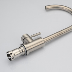 Stainless steel kitchen sink faucet round three-way brushed kitchen faucet cold and hot water tray faucet bathroom wholesale