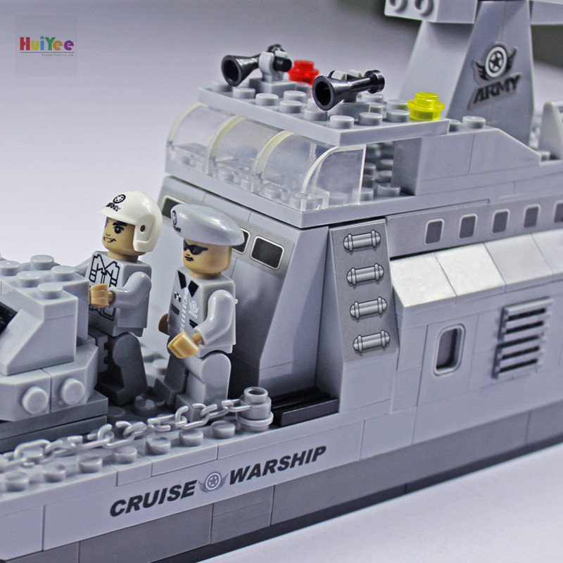 Osni 22702 Military Building Blocks Bombardment Ship Toy Kidsren's DIY Assembly Toys Wholesale Gifts