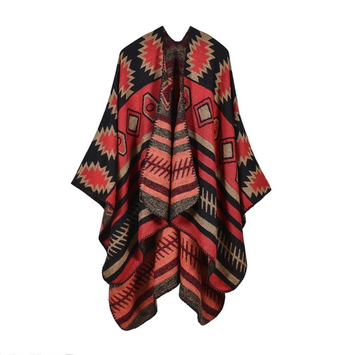 Geometric Puzzle Cape - European and American Style, Simple and Fashionable, Thickened and Extended, Warm and Air-Conditioned Scarf, Travel Blanket