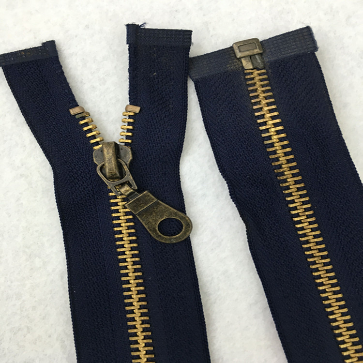 批发5号开口拉链 服装外套古铜色拉链 黄铜黑镍皮衣夹克金属拉链