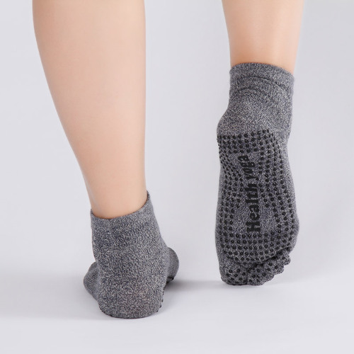 Double yarn men's yoga socks large size cotton professional non-slip split toe socks sports training trampoline boxing running