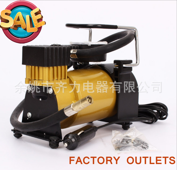 供应汽车充气泵12V迷你充气泵车载打气泵便携应急充气泵金属泵