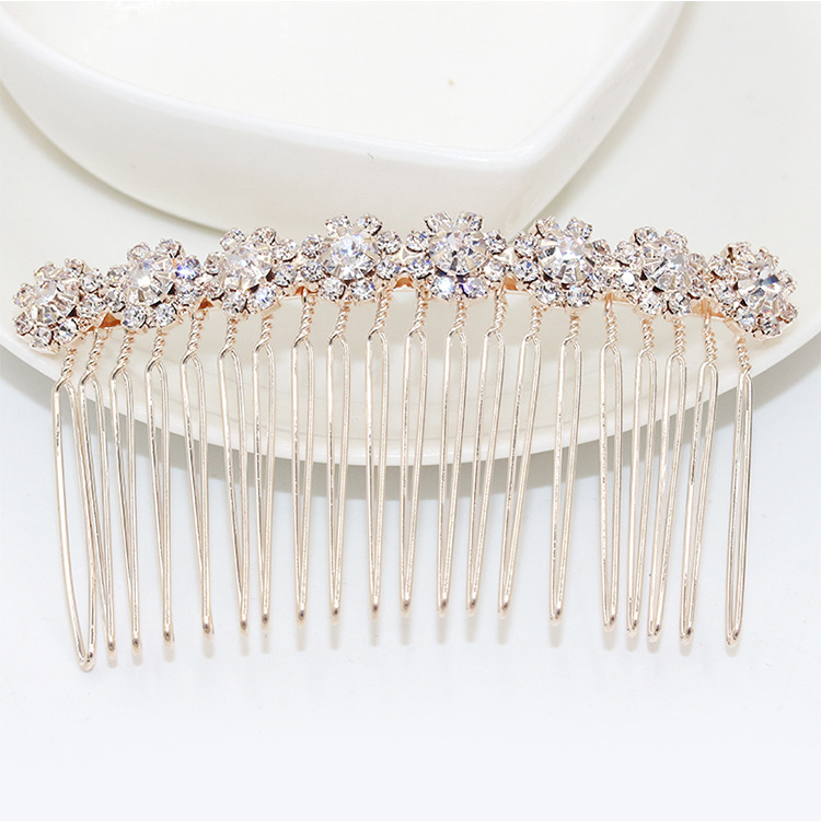 Nuevo estilo coreano joyería nupcial accesorios para el cabello peine del pelo aleación rhinestone girasol peine pelo enchufe fábrica al por mayor