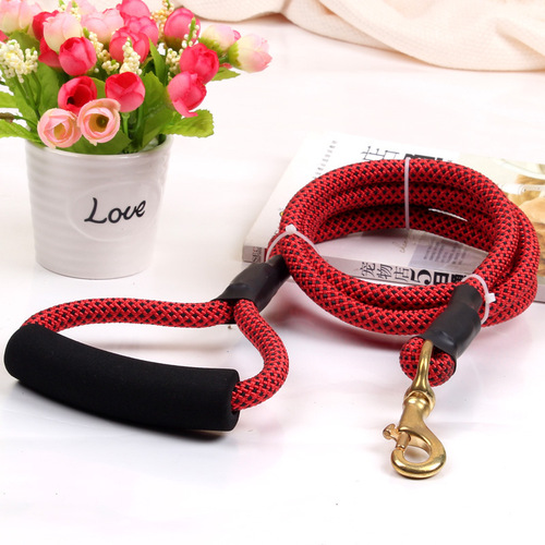 One piece drop shipping pet supplies pet leash, bite-resistant climbing rope, copper hook dog leash, large dog leash