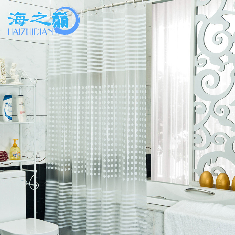 PEVA impermeable y a prueba de moho engrosada Cortina de ducha de baño a rayas Cortina de ducha impresa al por mayor