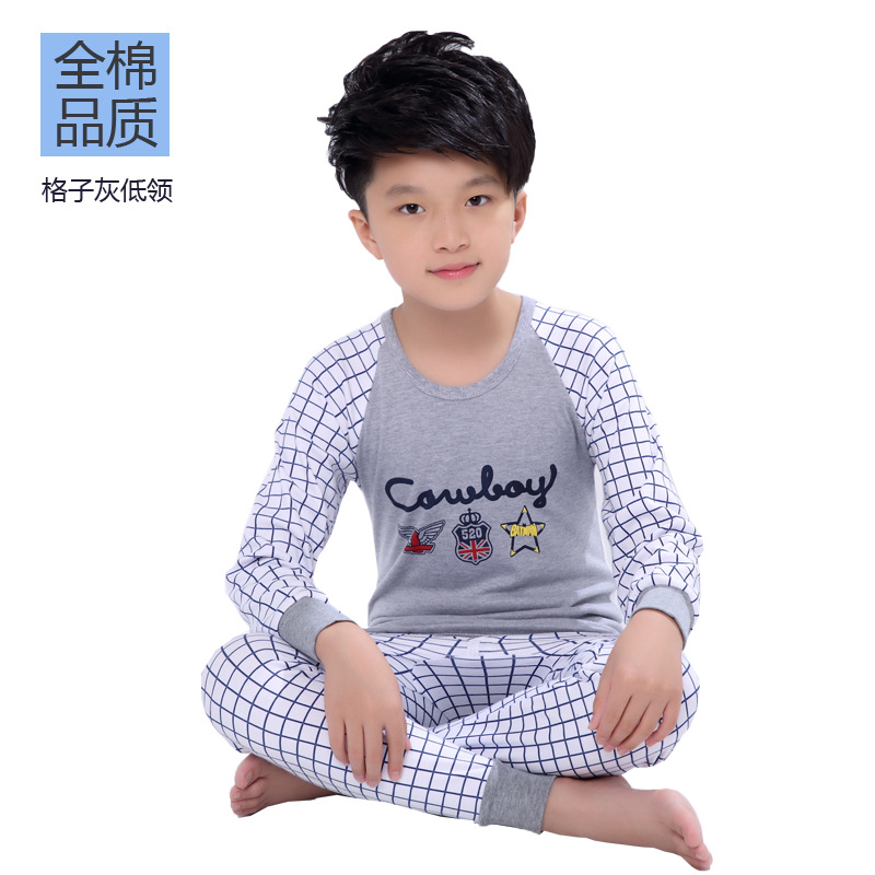 Niños y niñas suéter de algodón fino ropa de otoño pantalones largos traje de algodón ropa interior cubierta suéter de algodón puro algodón