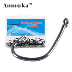 100個管付伊勢尼帶圈魚鈎帶孔帶環有倒刺魚鈎 漁具用品垂釣