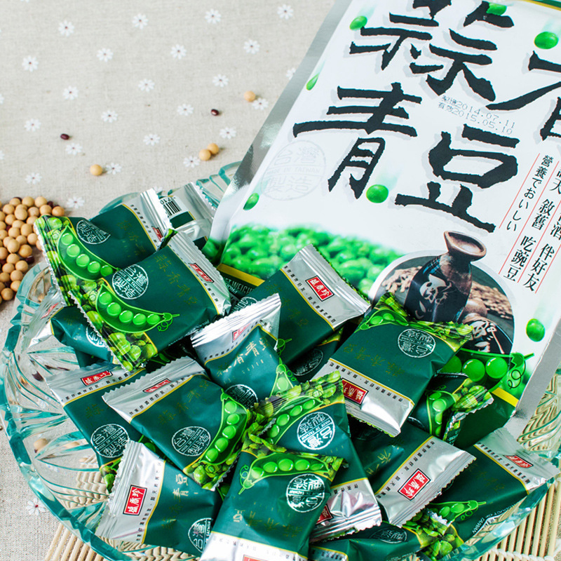 台灣進口食品批發 盛香珍蒜香青豆小包裝乾果炒貨240g