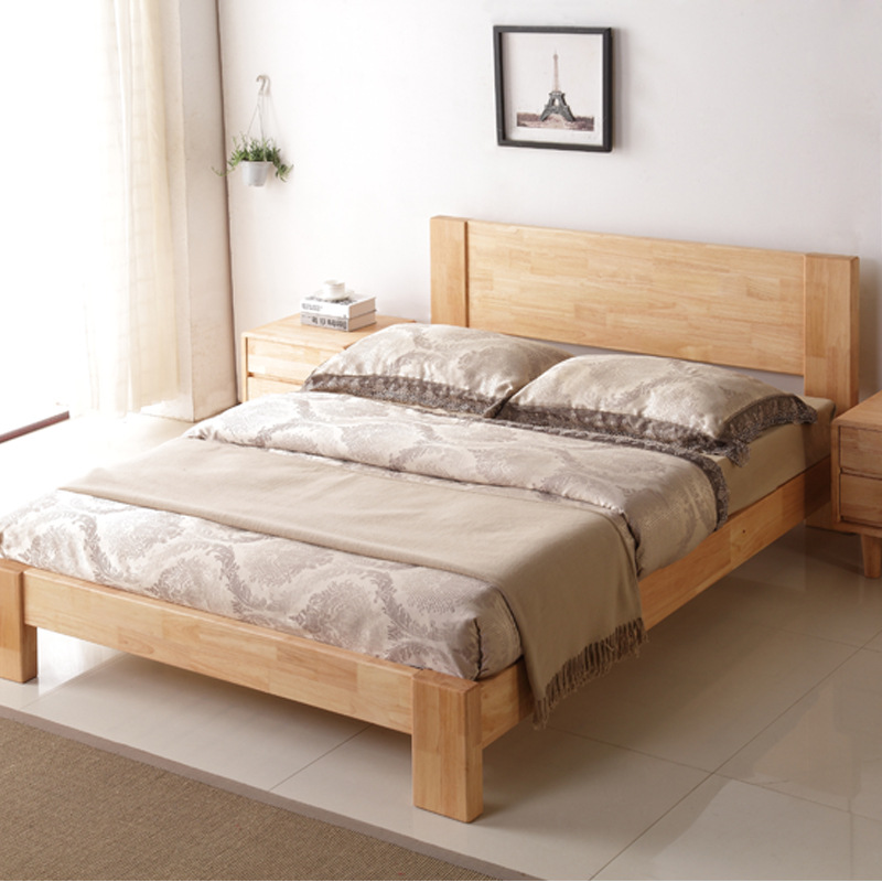 厂家直供北欧全实木床1.8米双人现代橡木床1.5米卧室家具特价批发