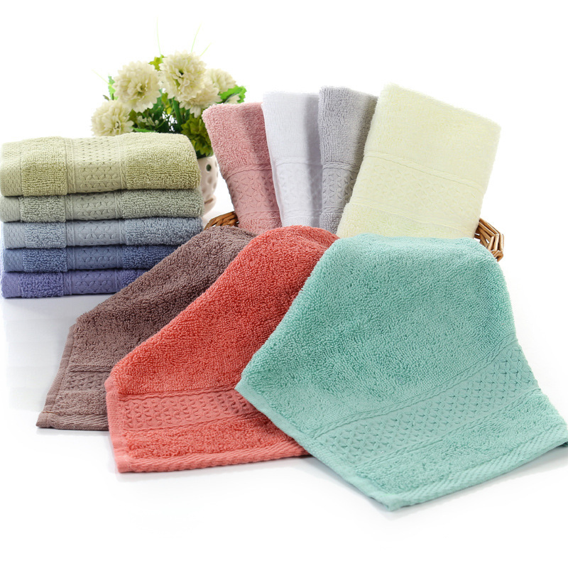 Cross-Border Wholesale Xinjiang Long-Staple Cotton 17-Color Rice-Shaped Plain Color Forged Square Towel for Kidsren and Infants at Home and Daily Use Small Towel