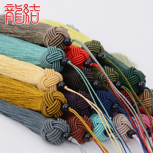 Dragon knot tassel tassel hanging tassel car hanging large tassel hand-woven bookmark multi-color tassel manufacturer wholesale