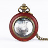 Retro red small pocket watch, necklace, Korean style