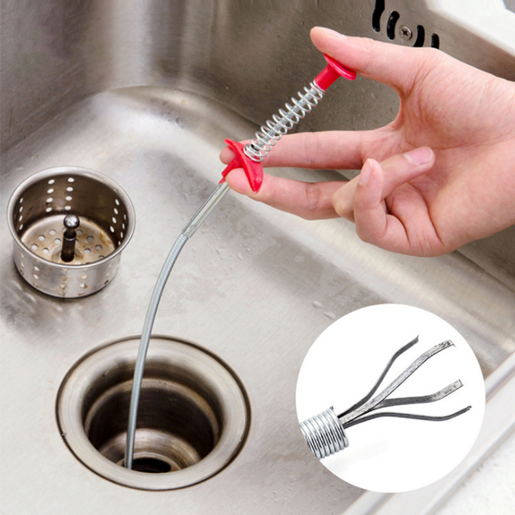 Kitchen Sewer Dredge Spring Pipe Dredge Tool God Claw Household Hair Hair Cleaner 60cm