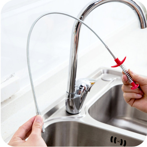 Kitchen sewer dredge spring pipe dredge tool Shenzhao household hair hair cleaner 60cm
