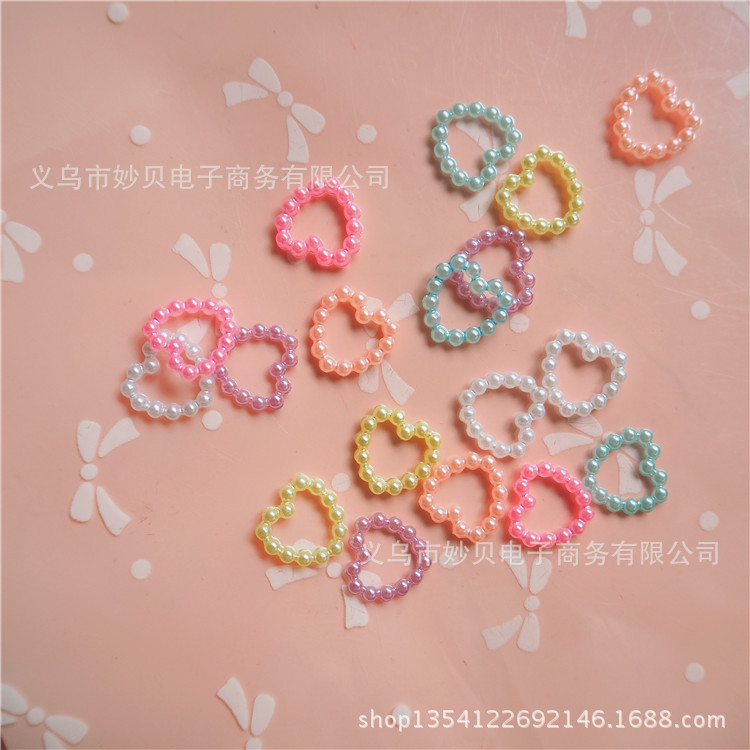 Simulación ABS perla amor DIY crema teléfono móvil Shell material tocado arcilla joyería Accesorios