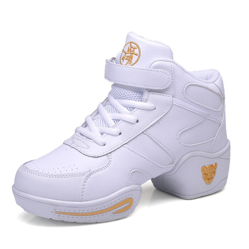 White autumn new women's soft sole heightening women's black modern jazz dance shoes square dance shoes dance shoes