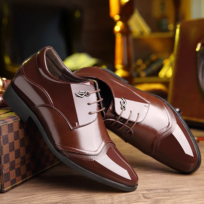 Dress Shoes, Classic English Style Leather, 6–8 cm Height Increase, Sizes 37–44