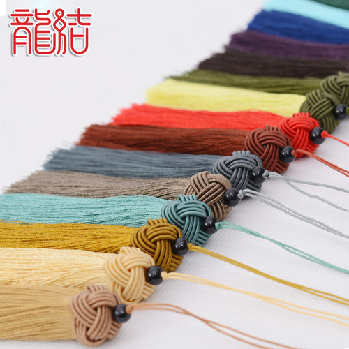 Dragon knot tassel tassel hanging tassel car hanging large tassel hand-woven bookmark multi-color tassel manufacturer wholesale