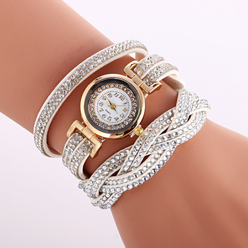 Wish AliExpress foreign trade hot selling ladies winding watch Korean velvet diamond fashion bracelet watch quartz watch