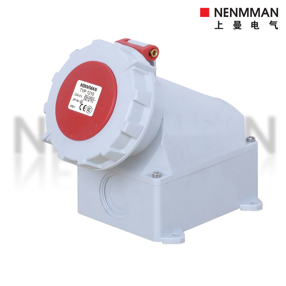 厂家上曼电气盒装插座TYP-1210工业防水插头插座5芯32A/400V