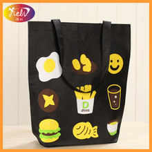 厂家供应 黑色帆布彩印圣诞手提全棉帆布袋按需制作环保材质