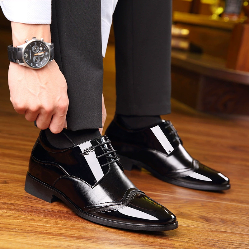 Dress Shoes, Classic English Style Leather, 6–8 cm Height Increase, Sizes 37–44