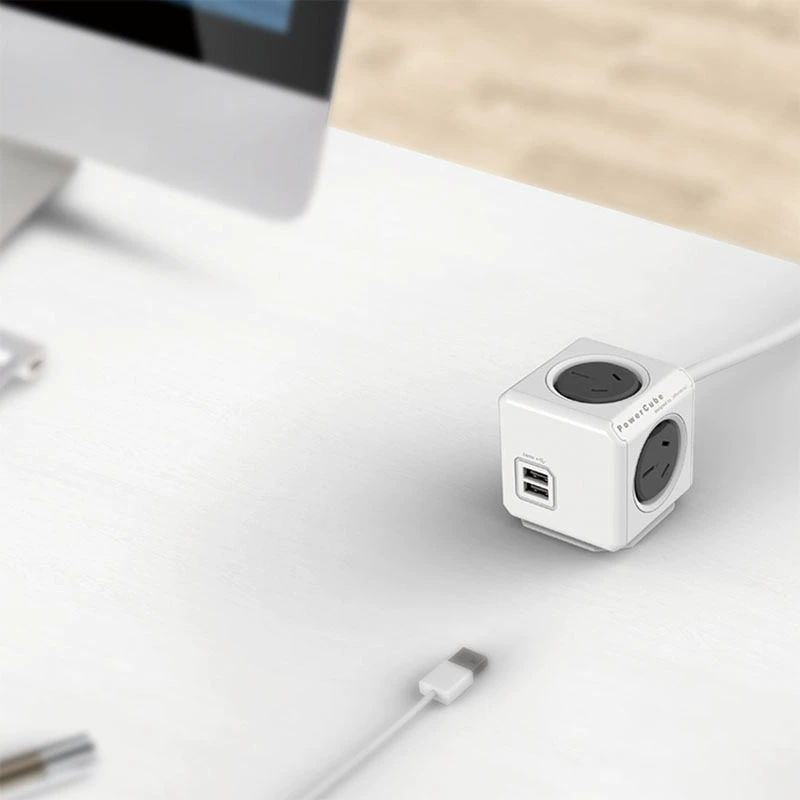 Rubik's cube socket USB cube socket office artifact gray along the line