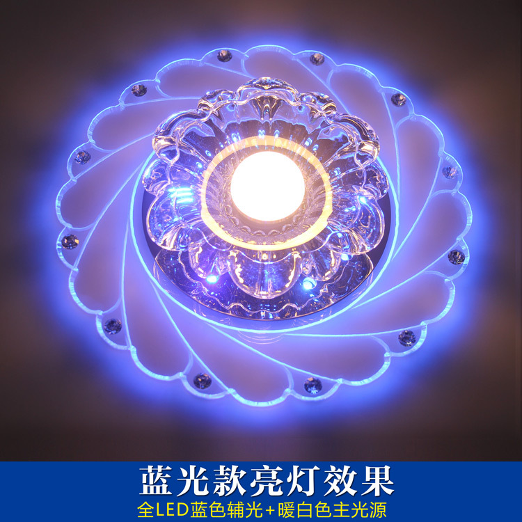 Al por mayor transfronteriza cristal pasillo luz LED corredor luz pasillo luz agujero redondo colorido Techo Luz de una sola pieza entrega