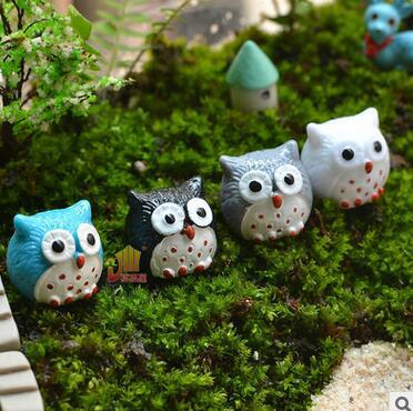 5-Color Owl Pot Moss Micro-Landscape Ornaments DIY Assembled Resin Small Animal Ornaments Home