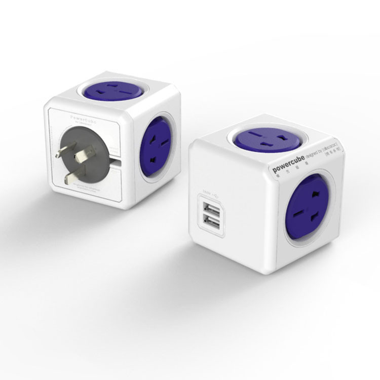 魔方插座USB立方体插座办公神器蓝色USB款