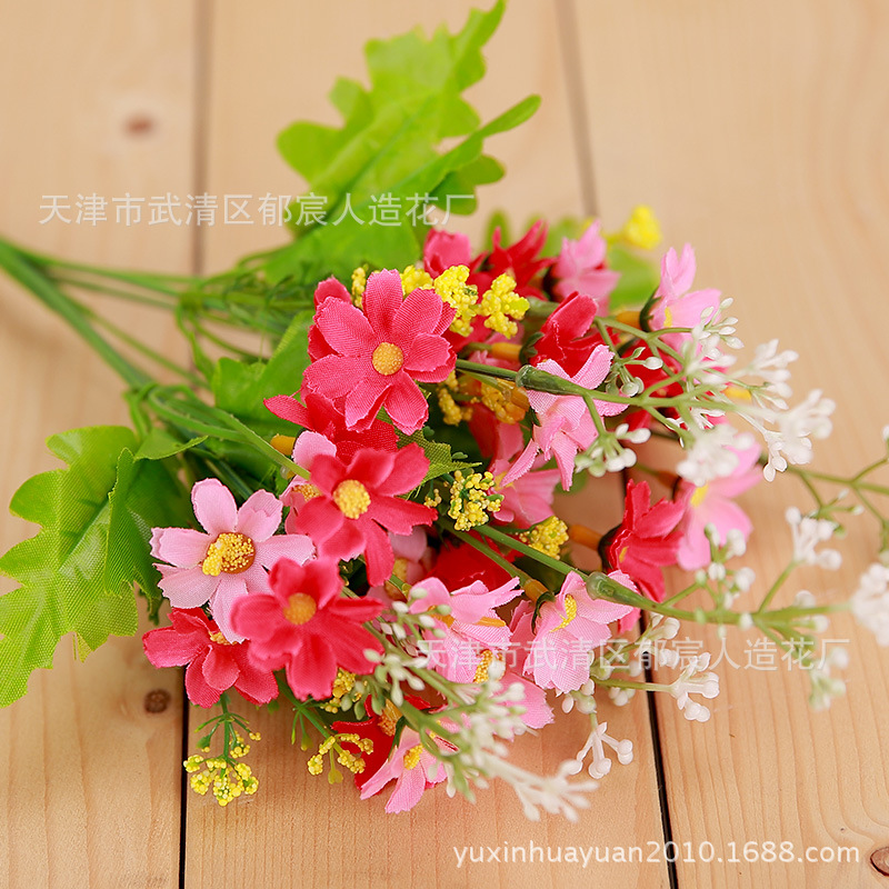 仿真跳兰菊 小菊花把花 拍摄道具 摆放花艺绢花批发小雏菊把花