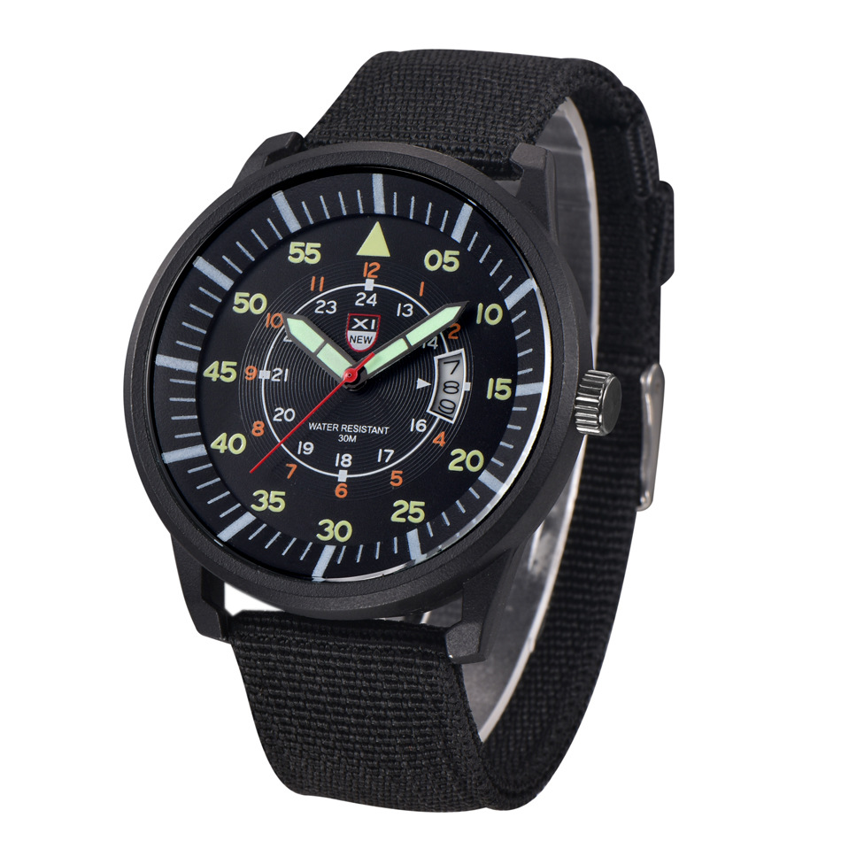 AliExpress reloj para hombre nueva moda cinturón de nylon regalo reloj militar calendario luminoso reloj de cuarzo para hombre entrega de una sola pieza