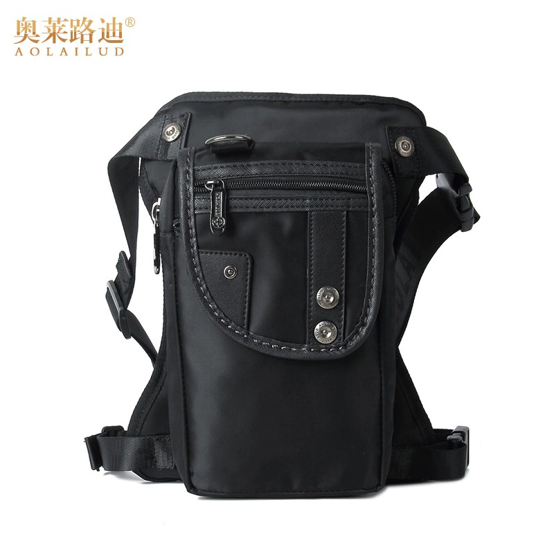 Retro canvas waist and leg hip bag, wear‑resistant water‑repellent, 10 inches, European style