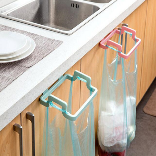 Kitchen door back portable garbage bag holder household cabinet door back rag hanger garbage rack