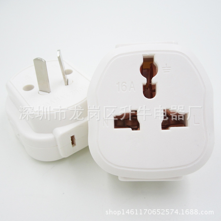 Ventas directas de fábrica (rotación) Convertidor de dos enchufes estándar nacional, enchufe de conversión de viaje plano de tres orificios, enchufe de conversión múltiple
