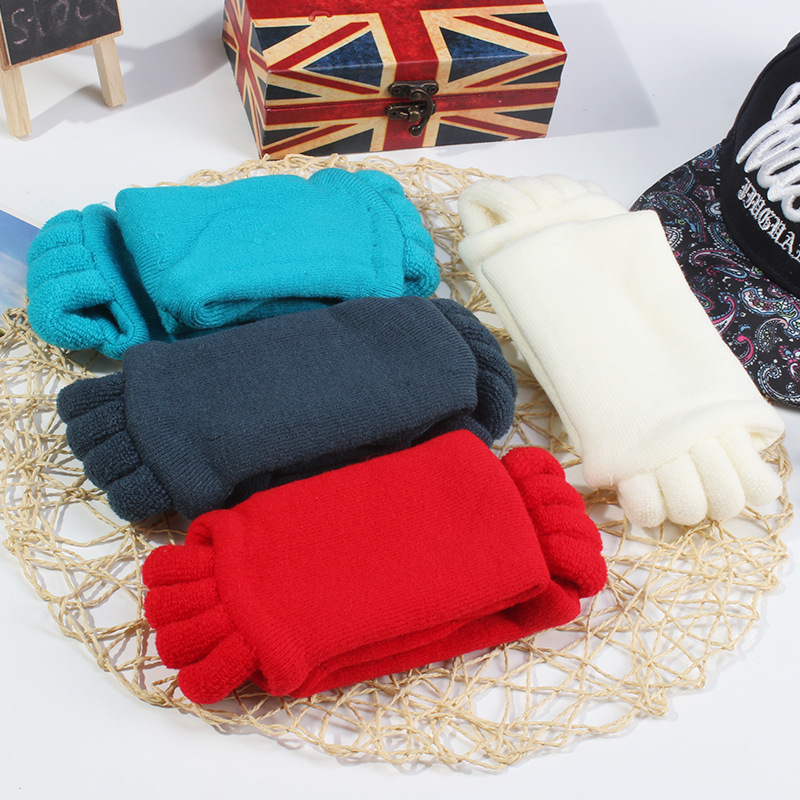 Calcetines japoneses y coreanos de yoga calcetines de cinco dedos calcetines de Punta abierta calcetines para dormir corrección pulgar valgus masaje calcetines de cinco dedos