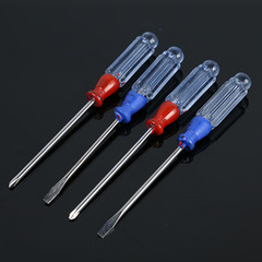 Small screwdriver Slotted cross mini 3mm small screwdriver 3*75mm spray-painted transparent crystal handle screwdriver