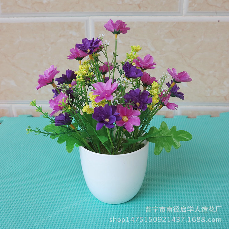 Venta al por mayor resina flor artificial flor traje casa artesanía decoración flor artificial Flor de seda artificial planta bonsai decoración mesa