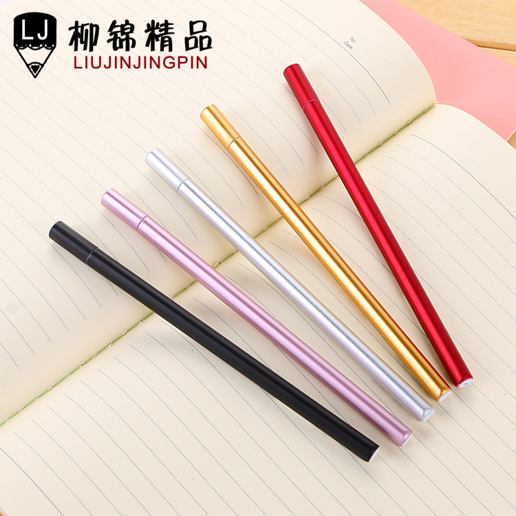 Corea del Sur papelería pluma de gel metálico papelería examen triángulo creativo sensación de metal pluma a base de agua