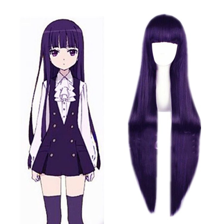 Demon Fox × servant SS magnificent butterfly five more colored glaze black cat Gothic Lolita Anne purple long straight cos wig Demon Fox × servant SS magnificent butterfly five more colored glaze black cat Gothic Lolita Anne purple long straight cos wig